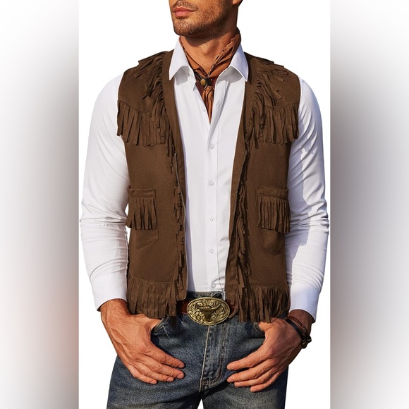 Coofandy Other - COOFANDY Men's Western Suede Cowboy Vest